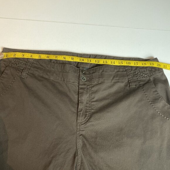 Lane Bryant Womens Crop Pants Brown Top Stitching Zip Hem Pockets Boho Sz 20 - Picture 7 of 10